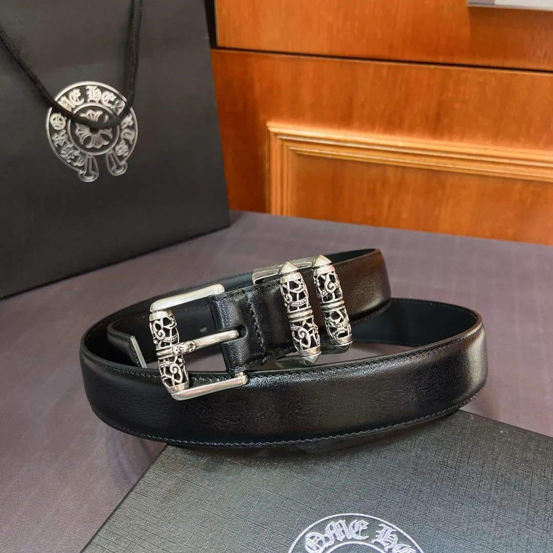 𝐂𝐡𝐫𝐨𝐦𝐞𝐇𝐞𝐚𝐫𝐭𝐬 Crow Heart Rotating Roller Celtic Dragon Pin Buckle Belt [Fixed Style], silver-plated s925 brass buckle with imported oil wax leather belt, very cool. Width 3.0cmp520